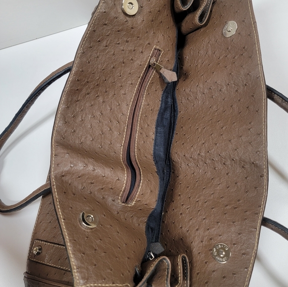 Brown Leather Purse / Handbag with clasp closure - Picture 10 of 14